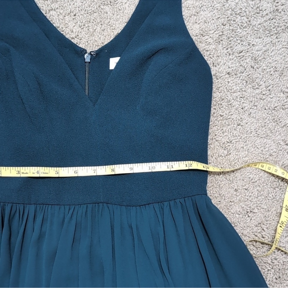 Dress The Population Alicia Chiffon Midi Dress Pine (Green) Lace Hem size Small - Picture 7 of 11